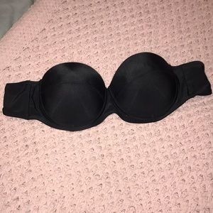 Basic black strapless bikini top